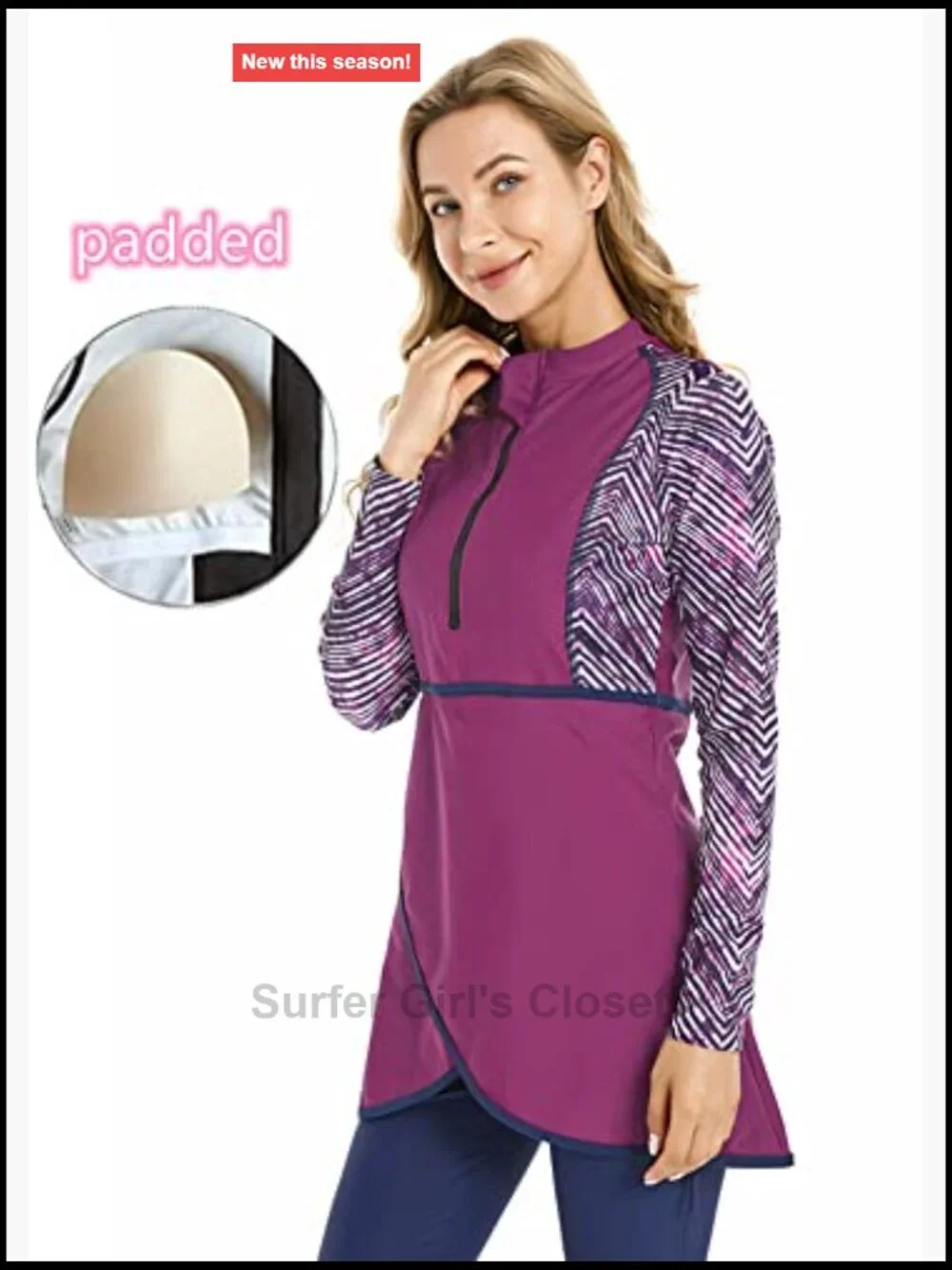 Modest Plus Size Swimsuit Long Sleeve Full Coverage Burkini with Hijab